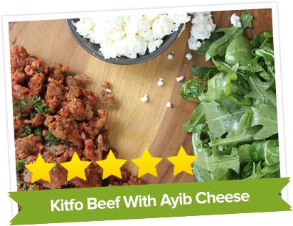 Kitfo Beef With Ayib Cheese